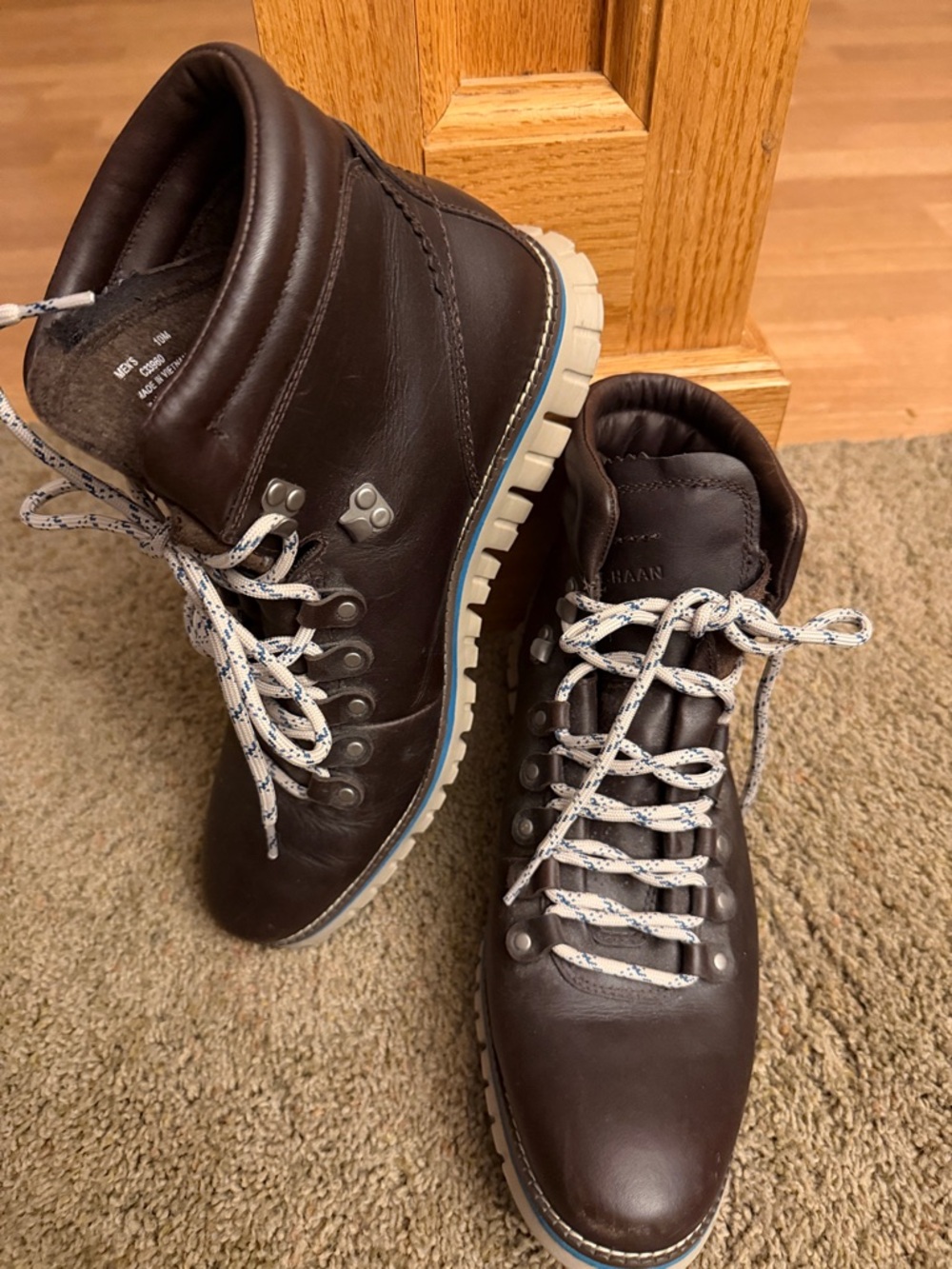Cole Haan Zerogrand Waterproof Hiker Boots Men’s Dark Brown size 10
